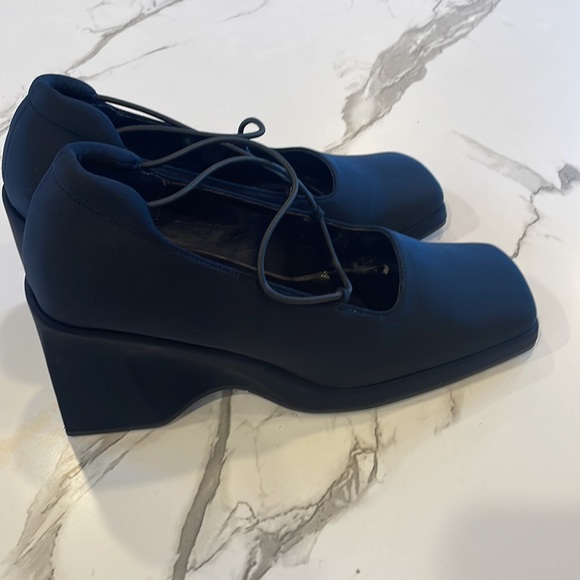 Kenneth Cole Reaction, Square, Navy Blue, Mary Janes, Wedge, Size 7 1/2 - Picture 12 of 12